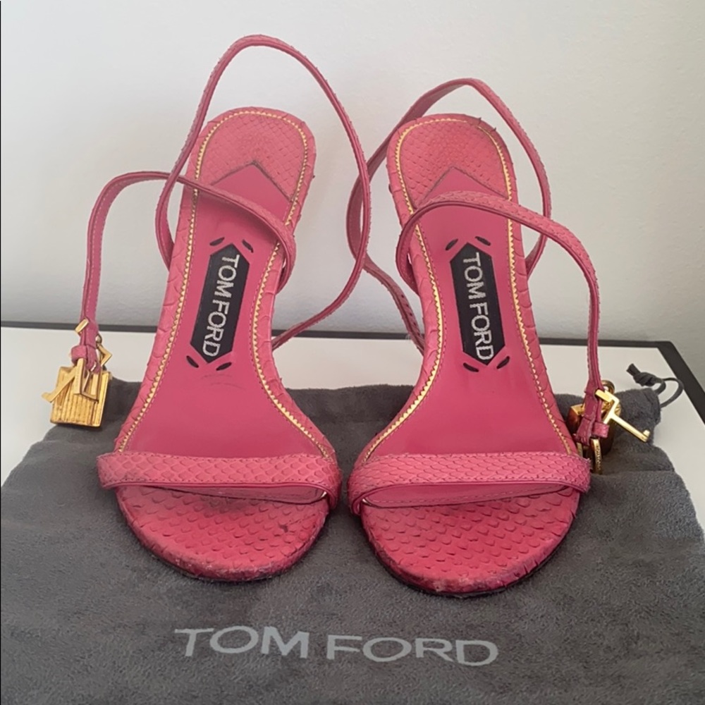 Tom Ford leather python pink sandals